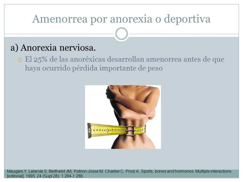 Tratamiento amenorrea por perdida de peso